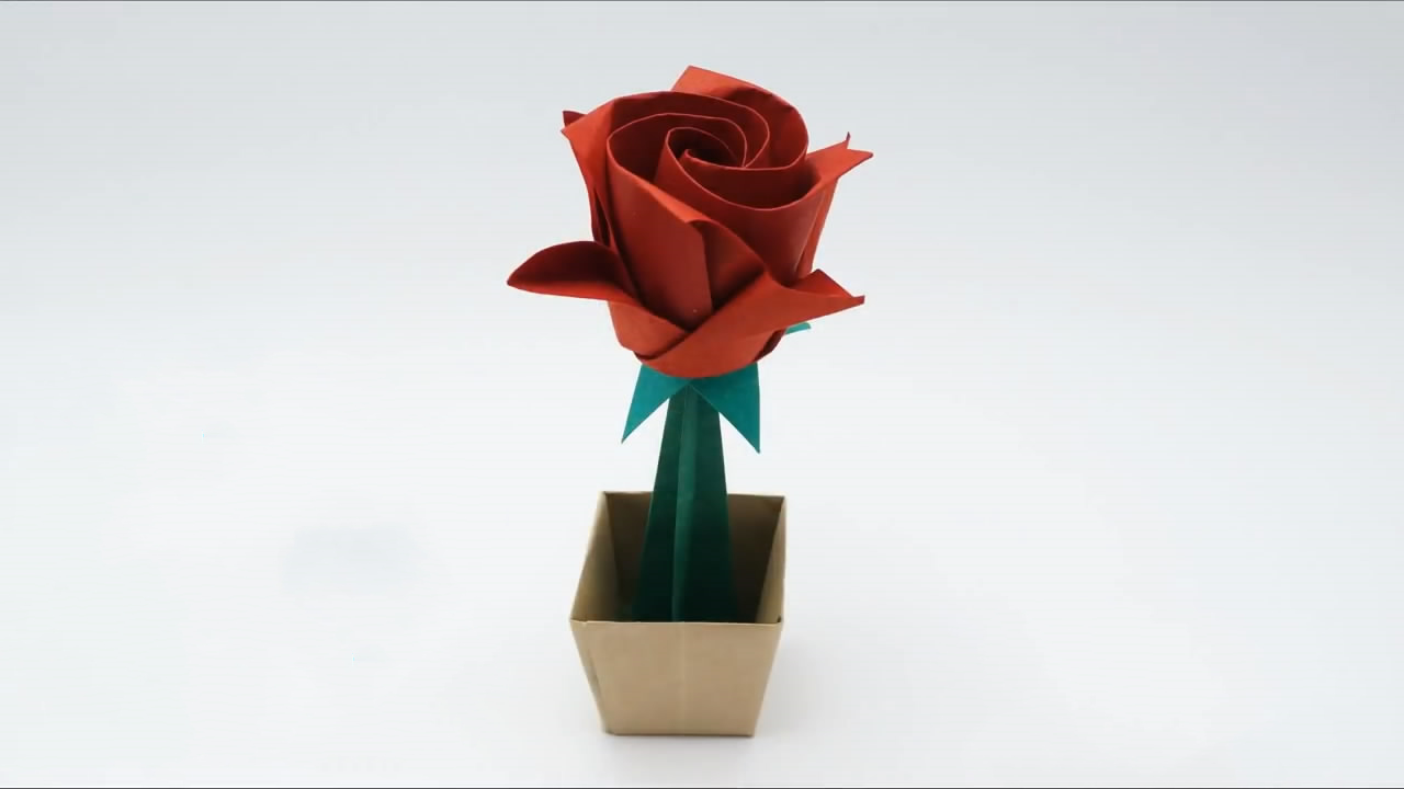 教你折纸浪漫的玫瑰花简单又漂亮,玫瑰花折纸教程图解千纸鹤