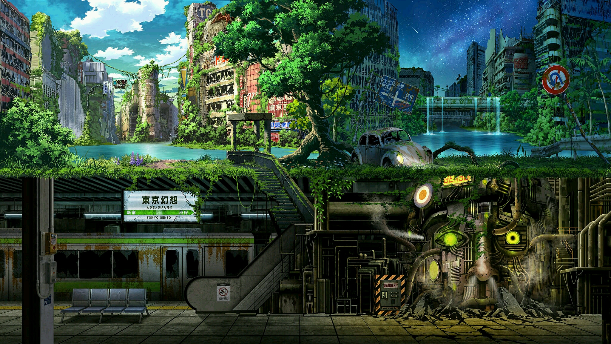 动漫插画风景壁纸,电脑壁纸风景简约高清