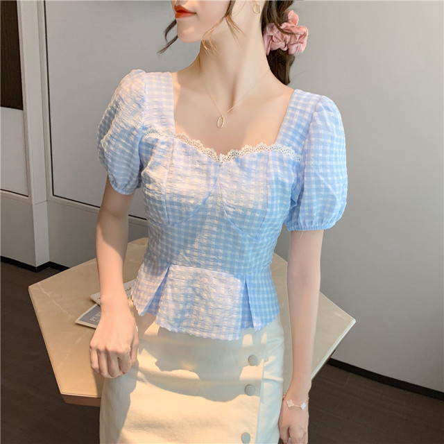 小个子减龄短款上衣白色,显气质的女生夏季上衣推荐