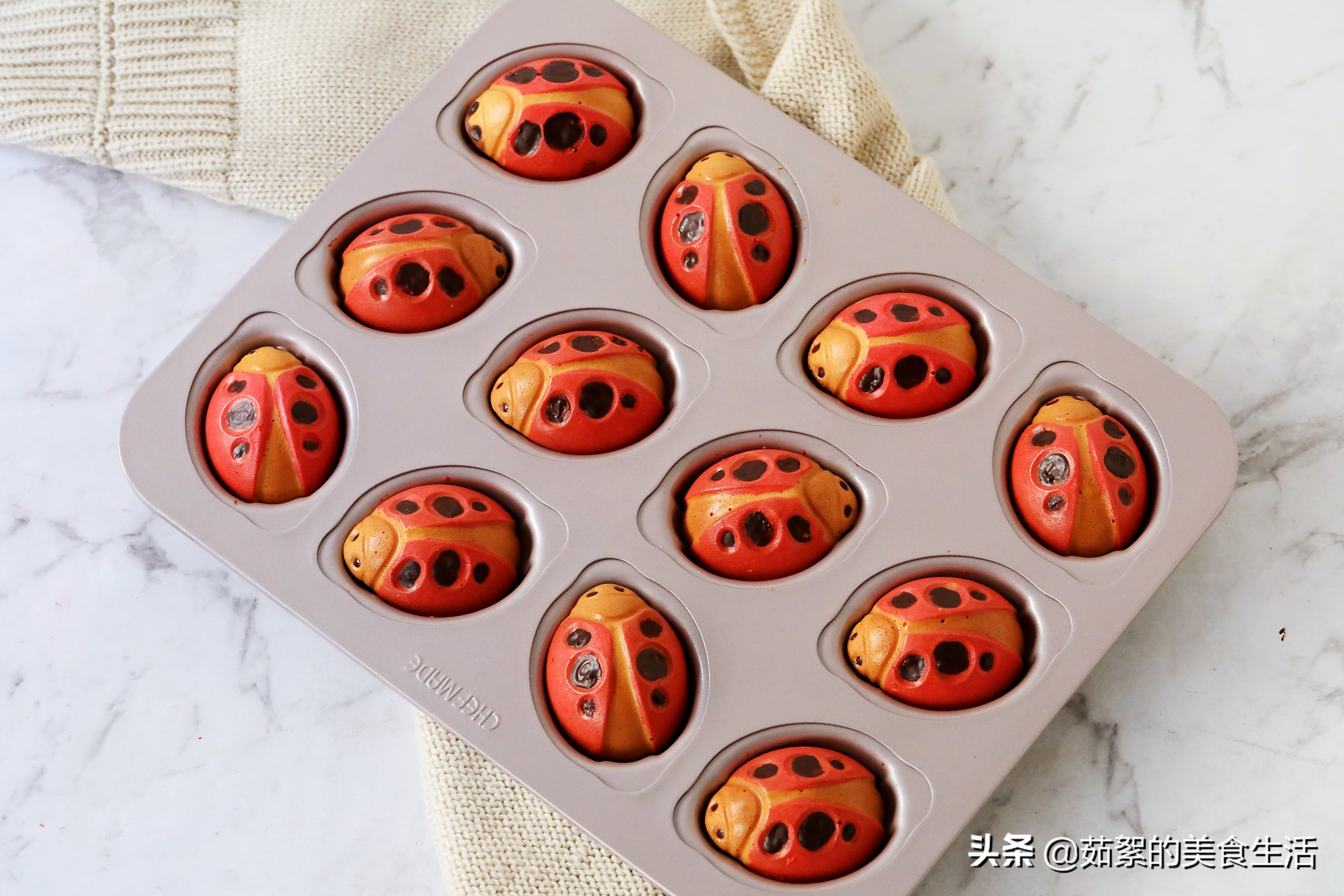 手工七星瓢虫蛋糕,瓢虫蛋糕爆浆蛋糕