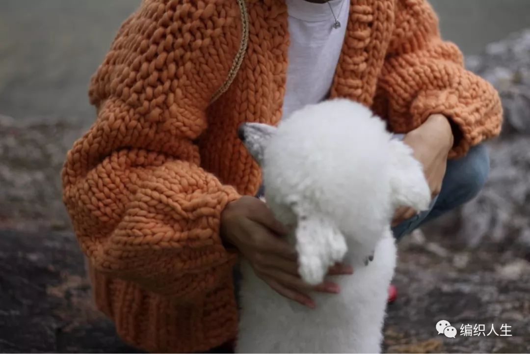 手工粗棒针草莓加厚外套毛衣开衫,粗线棒针女毛衣开衫修身中长款