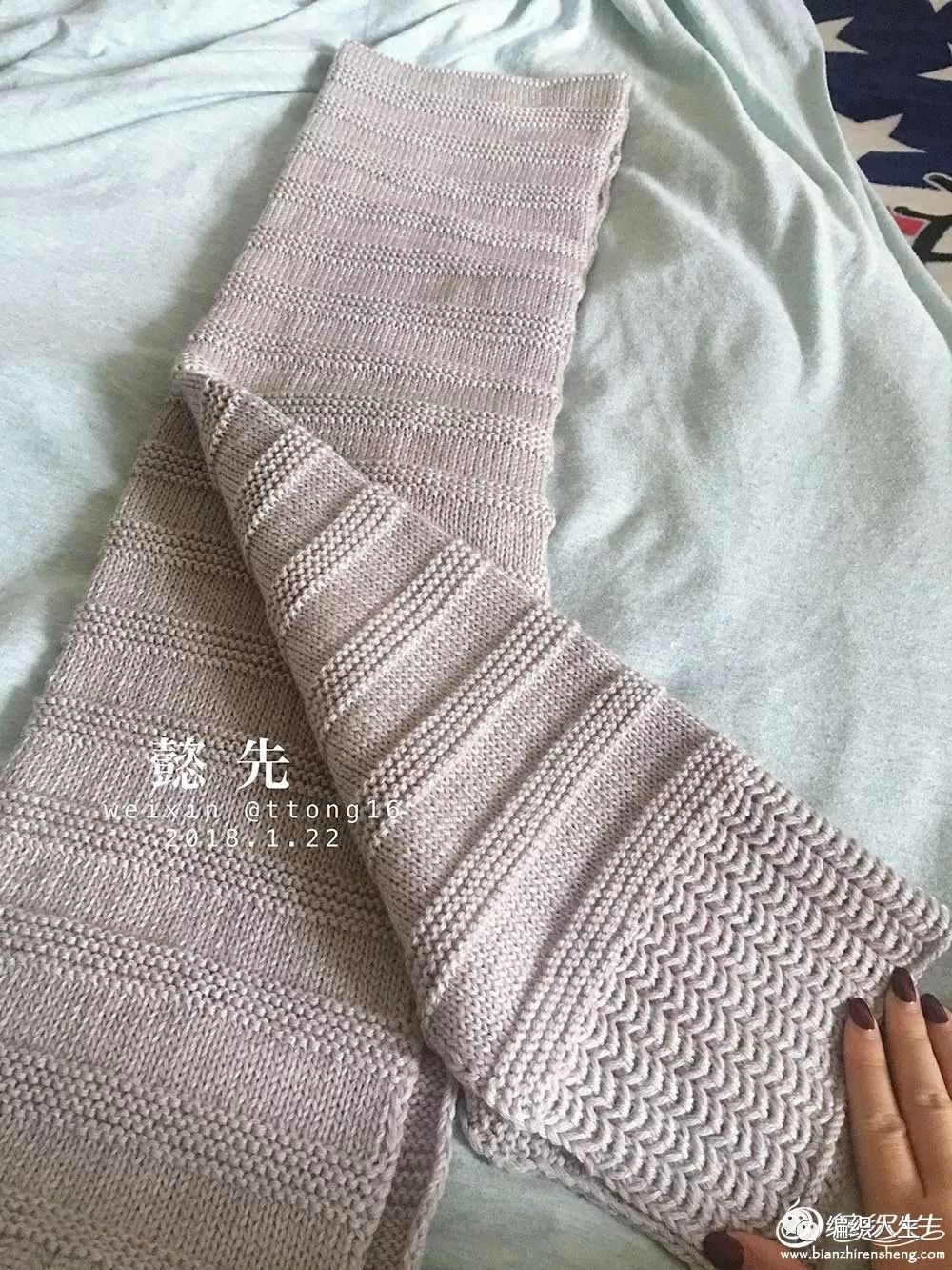 围巾手工织推荐女款棒针,纯羊毛围巾男女通用款