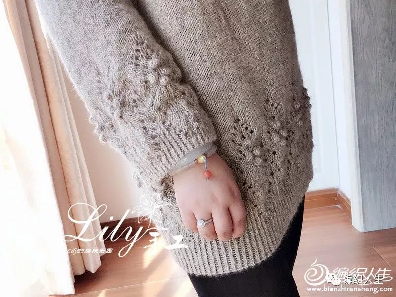 落肩袖女款羊绒毛衣编织教程,四股羊绒手织圆肩女式毛衣教程