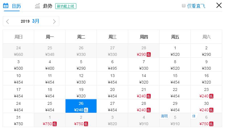 3月机票白菜价！太原出发，最低只要50！比火车硬座还便宜！