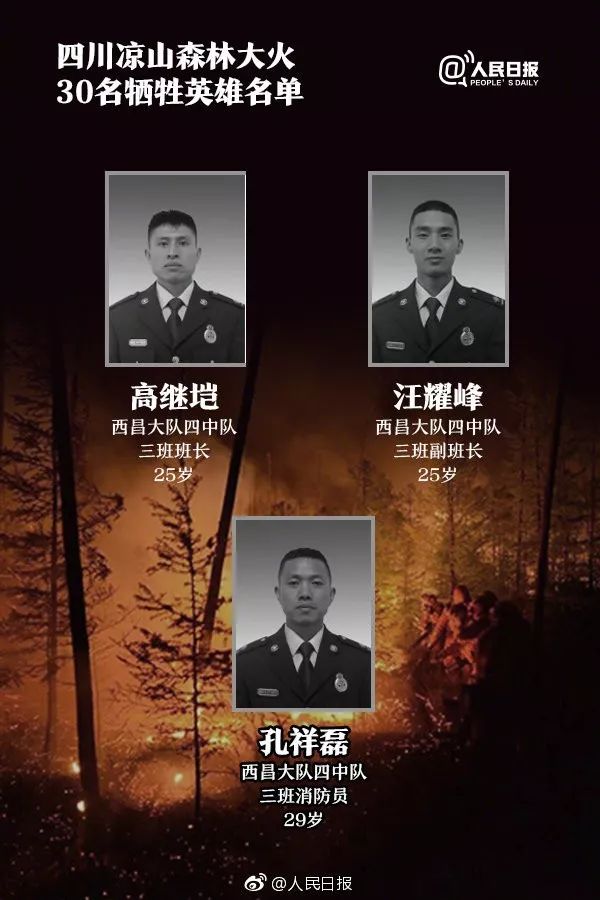 四川凉山全州哀悼泪别扑火英雄,泪别凉山救火英雄