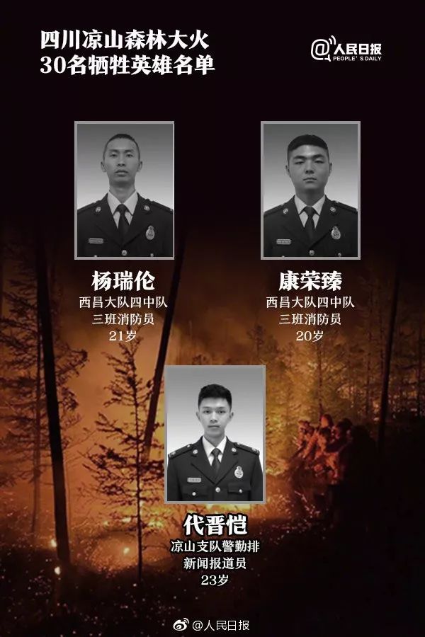 四川凉山全州哀悼泪别扑火英雄,泪别凉山救火英雄