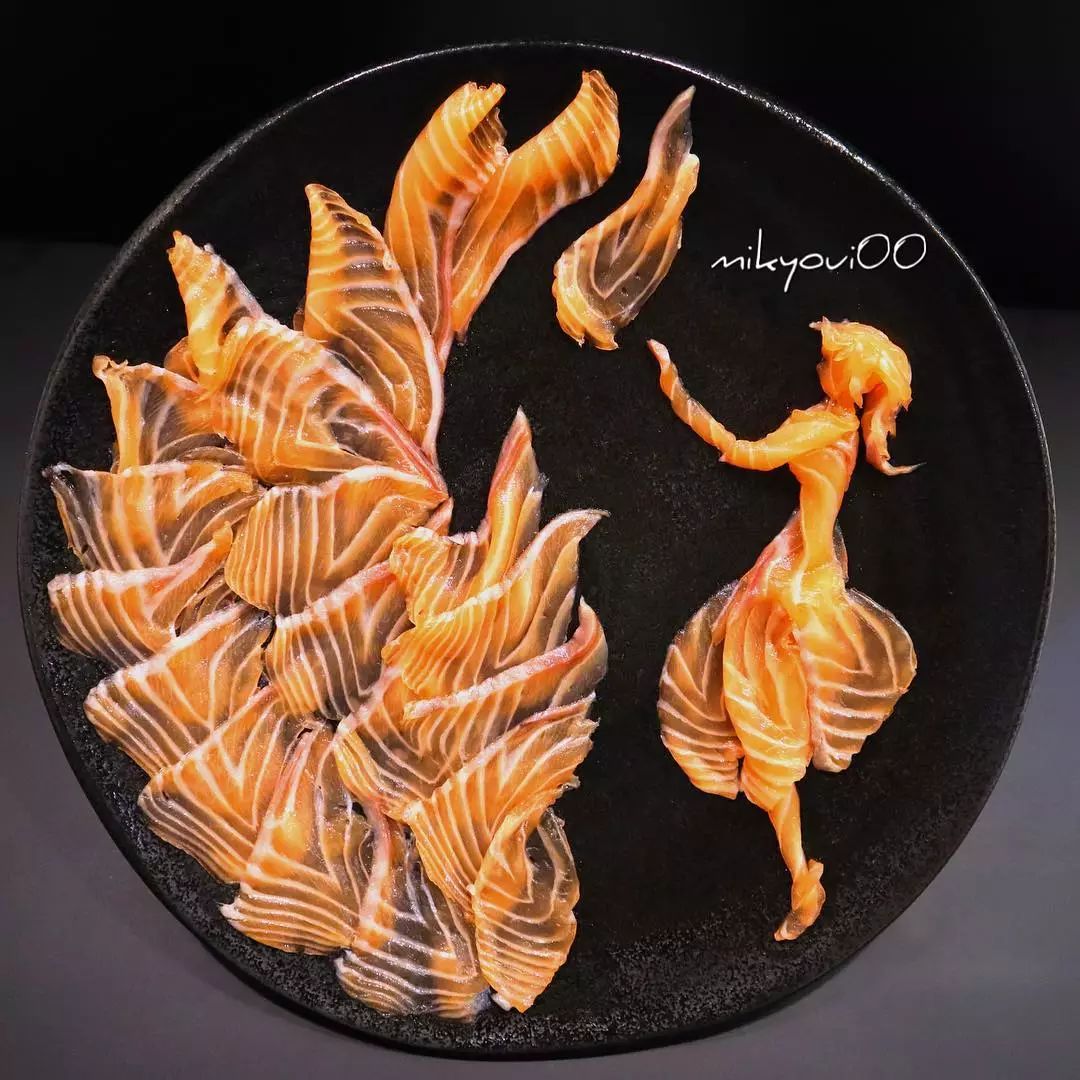 三文鱼作画,用三文鱼作画也能美到爆