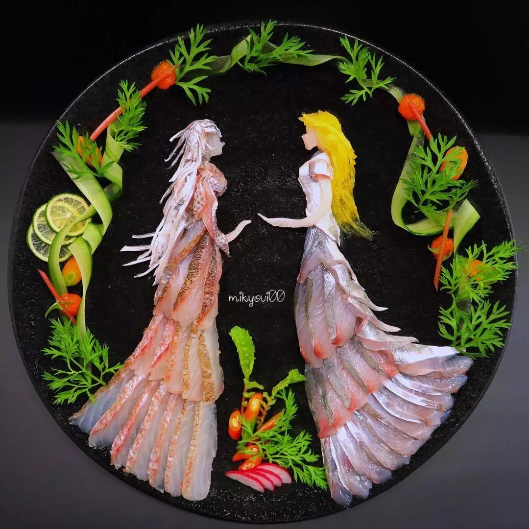 三文鱼作画,用三文鱼作画也能美到爆