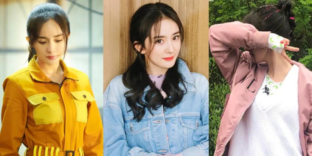 杨幂同款发型学生党双马尾,杨幂同款发型半扎双马尾