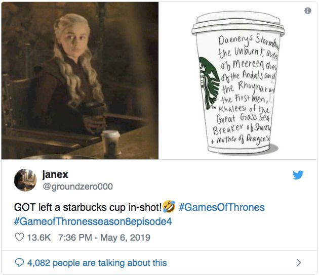权力游戏中星巴克杯,权力游戏的星巴克