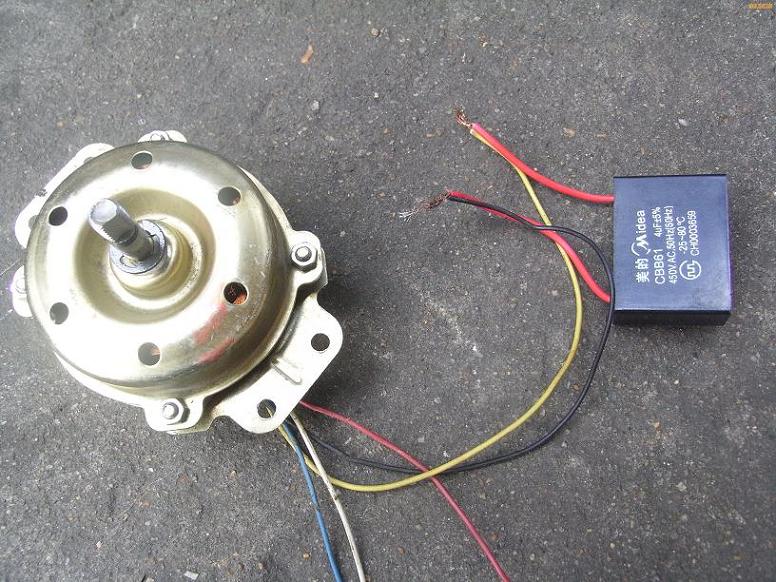 电风扇电机有3根线怎么接电容,电风扇摇头电机怎么接入电容