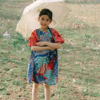 夏季改良中国风童装,改良版中式童装