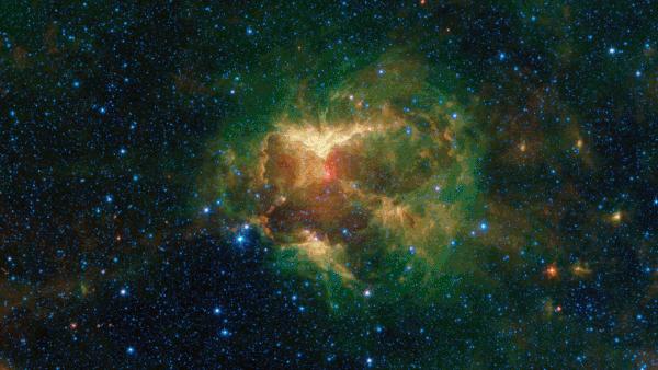 宇宙也过万圣节：斯皮策发现了一个“南瓜灯星云”