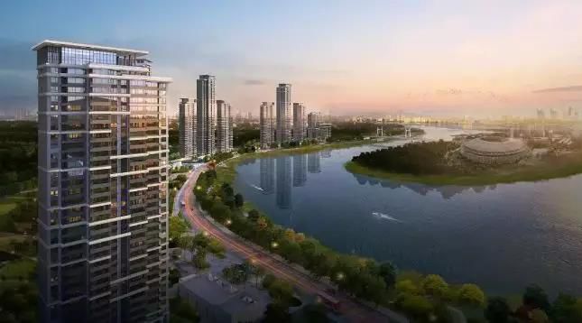 天府中央商务区楼盘,成都天府新区河畔新世界一期实景