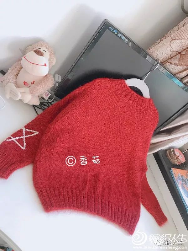 山羊绒女宝毛衣的编织教程,女宝彩虹色套头毛衣编织全过程