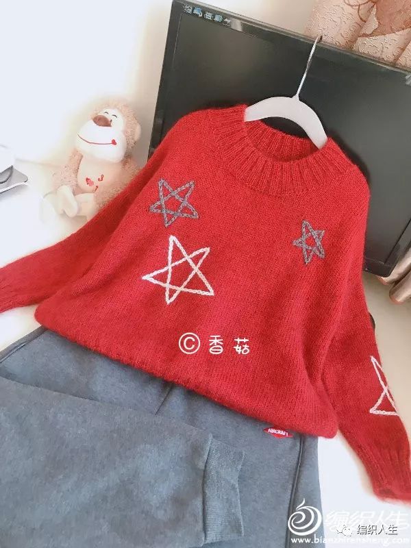 山羊绒女宝毛衣的编织教程,女宝彩虹色套头毛衣编织全过程