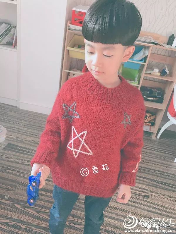 山羊绒女宝毛衣的编织教程,女宝彩虹色套头毛衣编织全过程