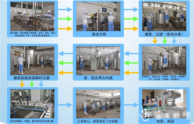 有机核桃乳是怎样炼成的,核桃乳的加工特点