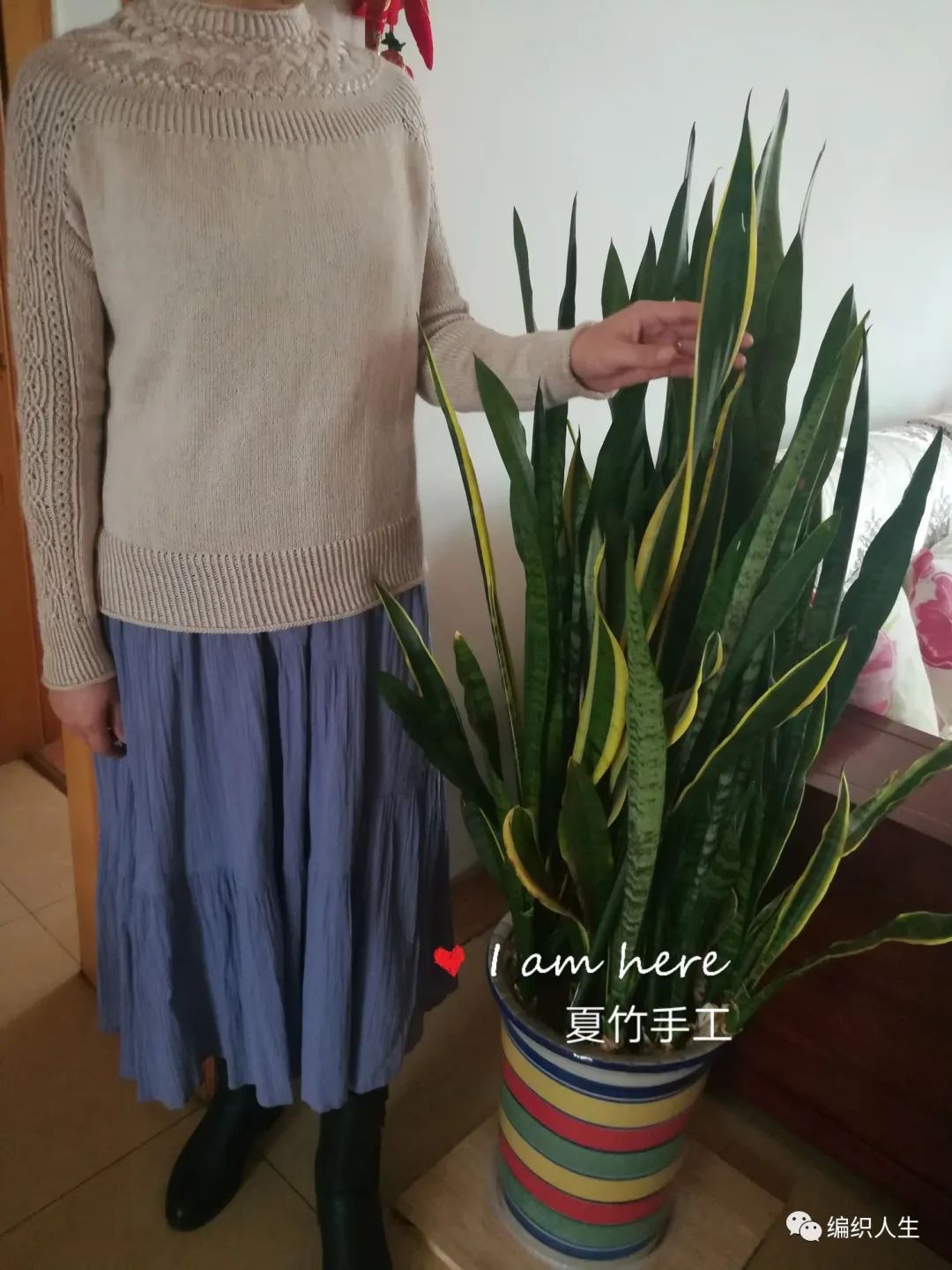 女士棒针斑马图案长袖套头毛衣,棒针套头毛衣从下往上织款式图解