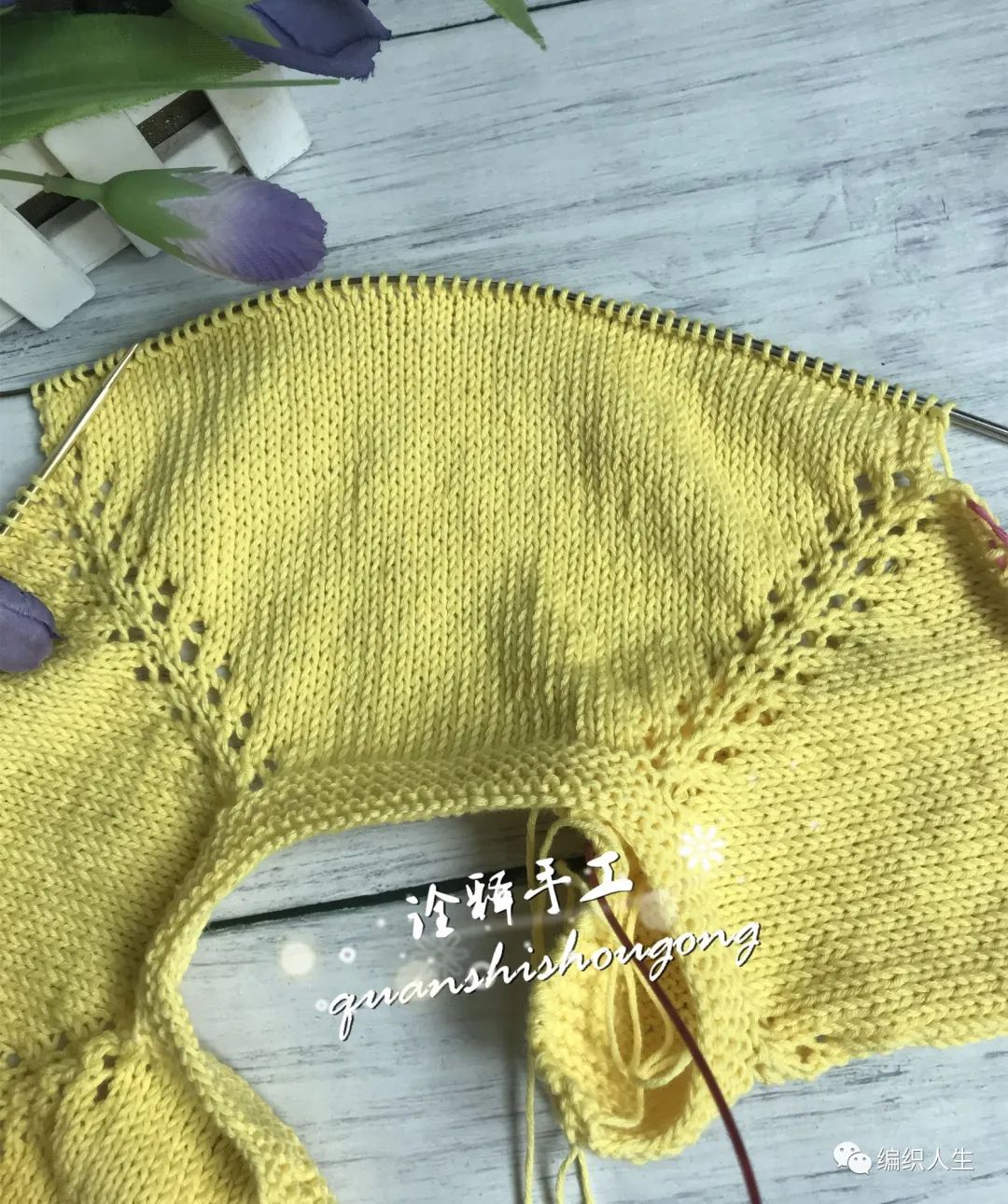 娥眉月儿童提花编织教程,婴儿帽子木耳边棒针编织教程视频