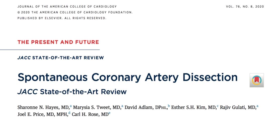 冠状动脉夹层症状和治疗,自发性冠状动脉夹层斑块破裂