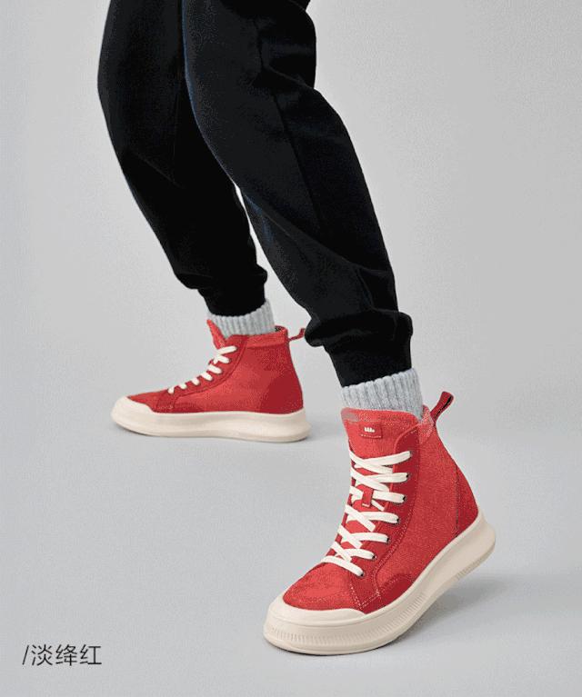 秋冬必备加绒高帮帆布鞋,秋冬鞋推荐学生党帆布鞋