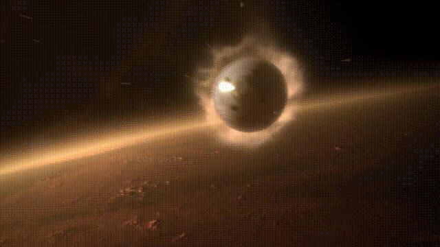 下雨落在火星上,小雨点落在火星上