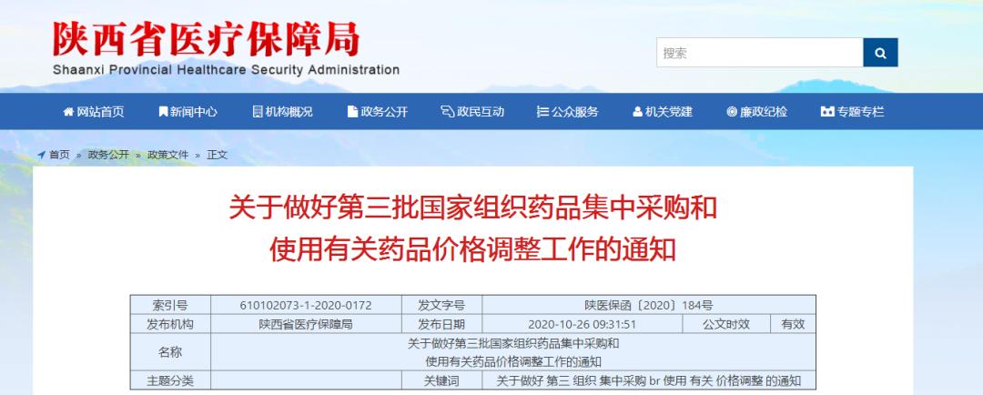 陕西降价药品一览表,陕西四类药最新管理通知