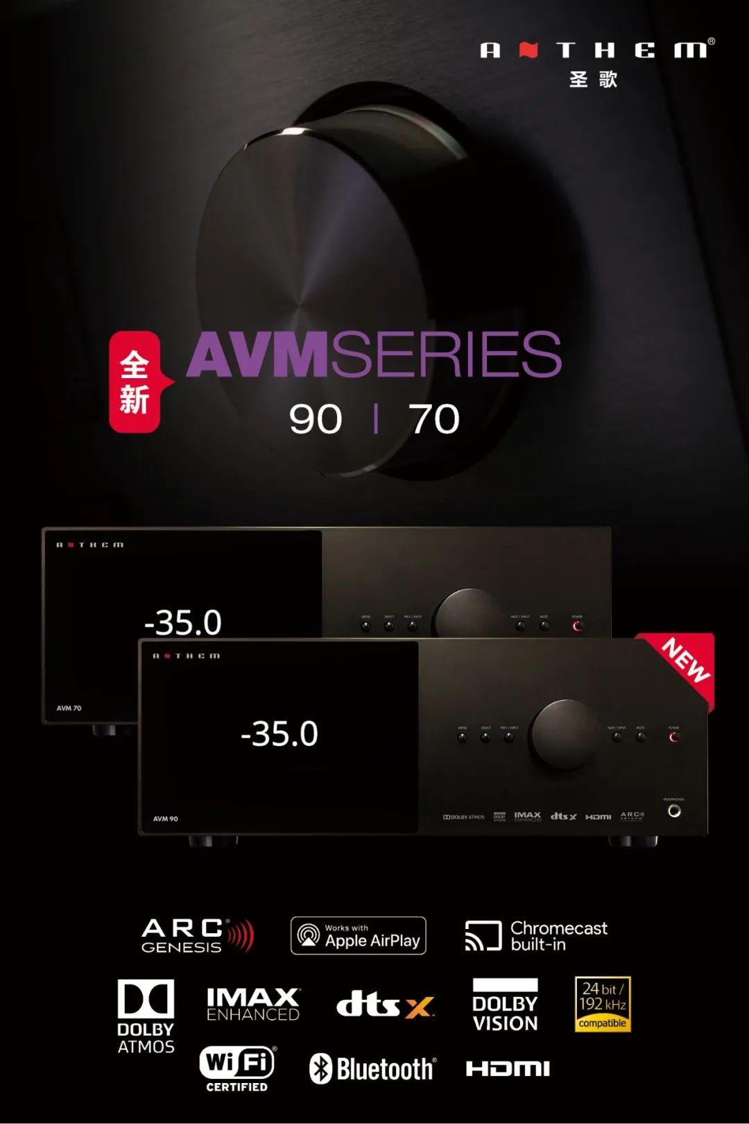 重磅消息！功放领域世界级领导品牌Anthem（圣歌）将于明年年初发布新一代MRX/AVM/MCA三大系列八款重器