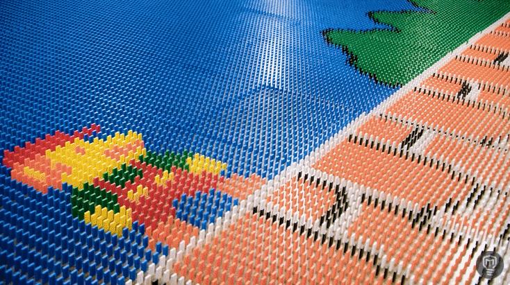 多米诺骨牌做超级马里奥,多米诺骨牌版超级马里奥奥德赛