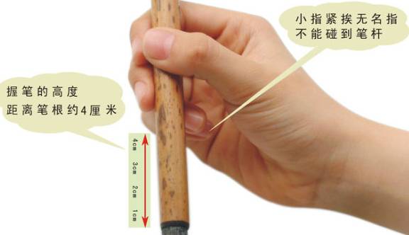 毛笔握笔与铅笔握笔的区别,书法入门基本功毛笔握笔位置