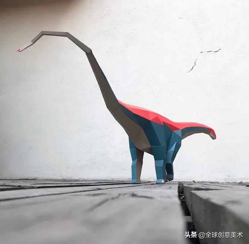纸艺3d恐龙,立体恐龙手工纸模型