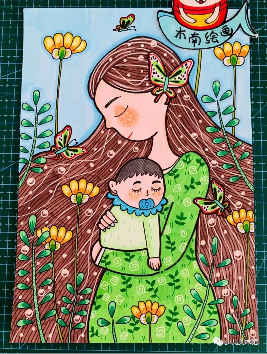 母亲节创意绘画简单素材,幼儿园大班母亲节绘画简单又漂亮