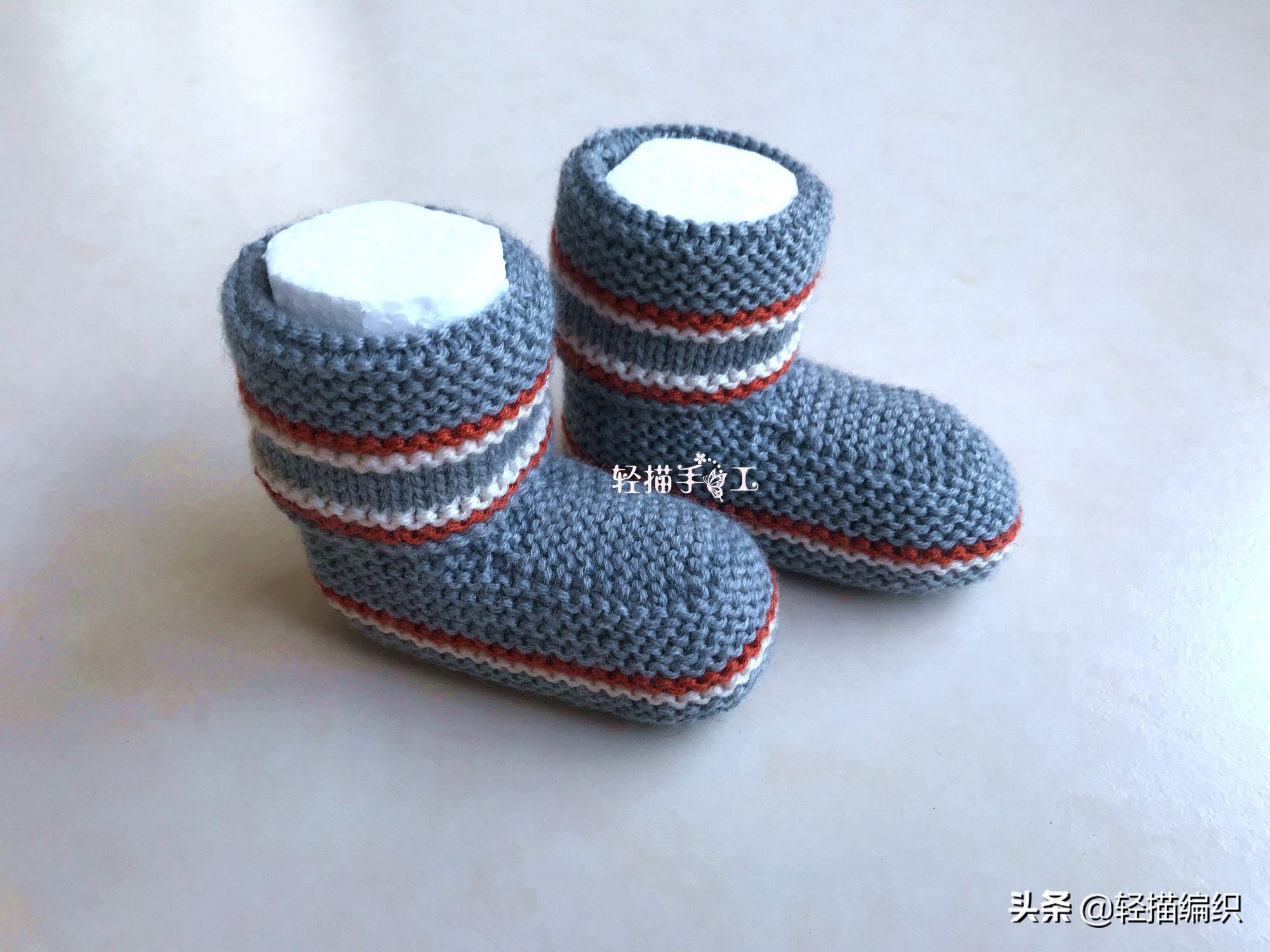 婴儿毛线鞋高帮编织教程,高筒毛线鞋婴儿鞋教程完整版