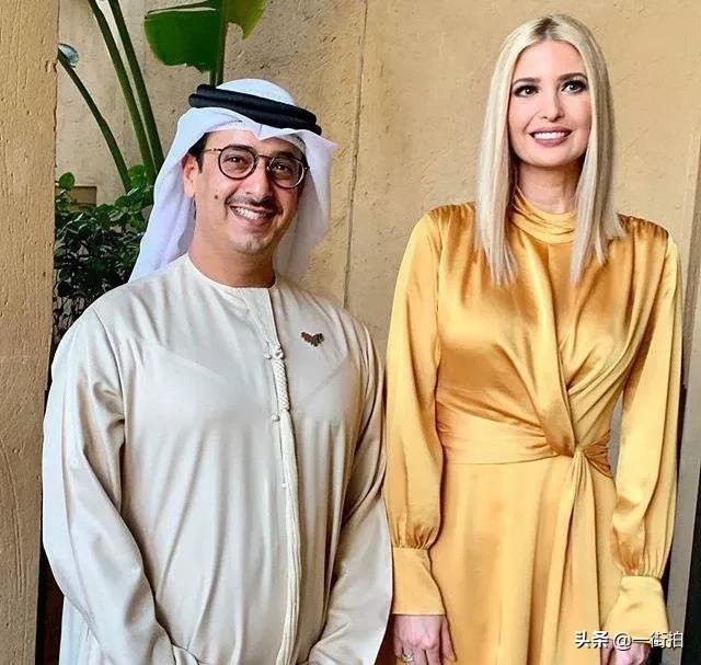 伊万卡身穿金黄色裙,伊万卡迪拜之行