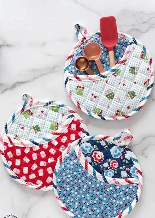 自制收纳小布筐超好看,碎布做有盖子的收纳筐