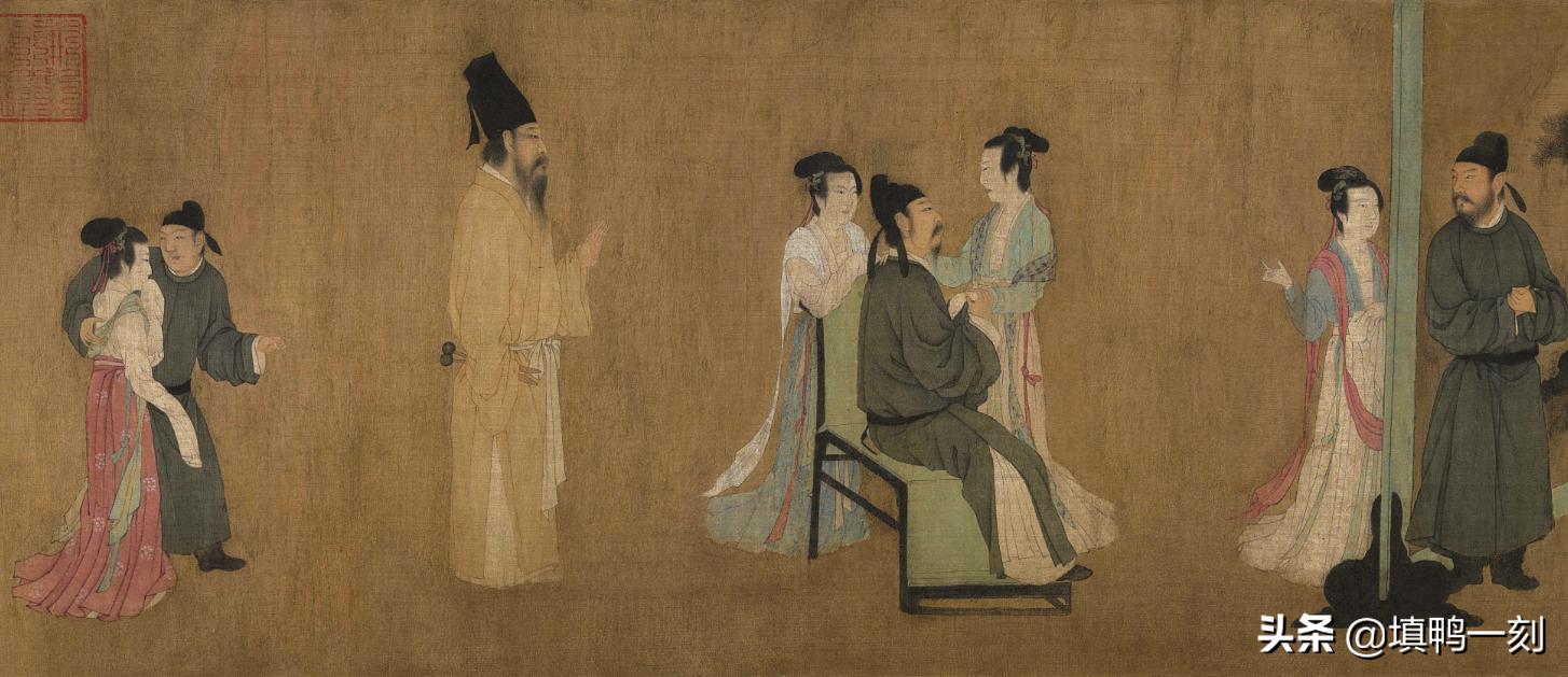 韩熙载夜宴图是真开心还是假开心,上新了故宫第四期韩熙载夜宴图