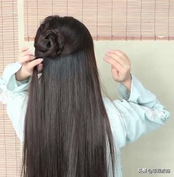 改良版汉服发型简单编发,汉服编发教程配流苏飘带小孩儿