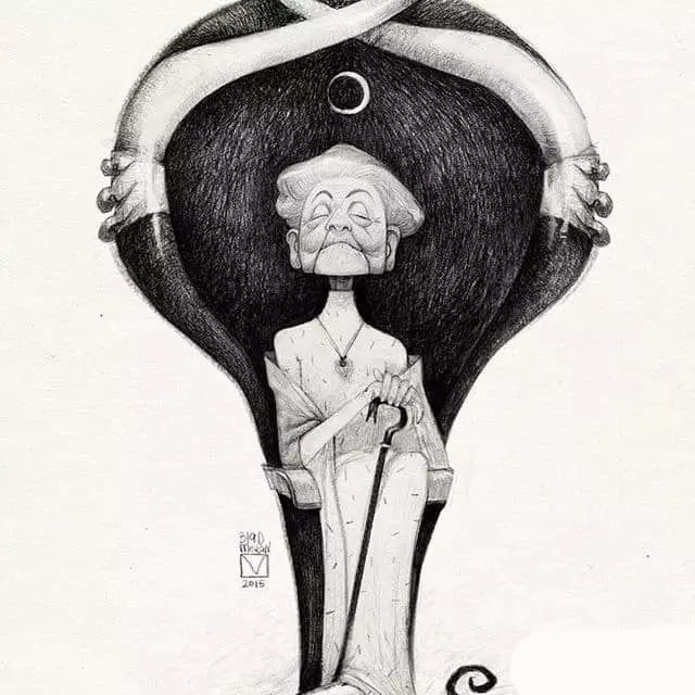 画动漫人物黑白插画素描,超级可爱的素描画