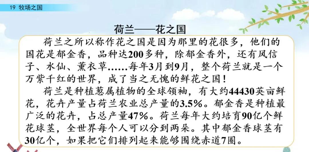 五下语文第19课牧场之国预习笔记,部编版五年级语文下册19牧场之国