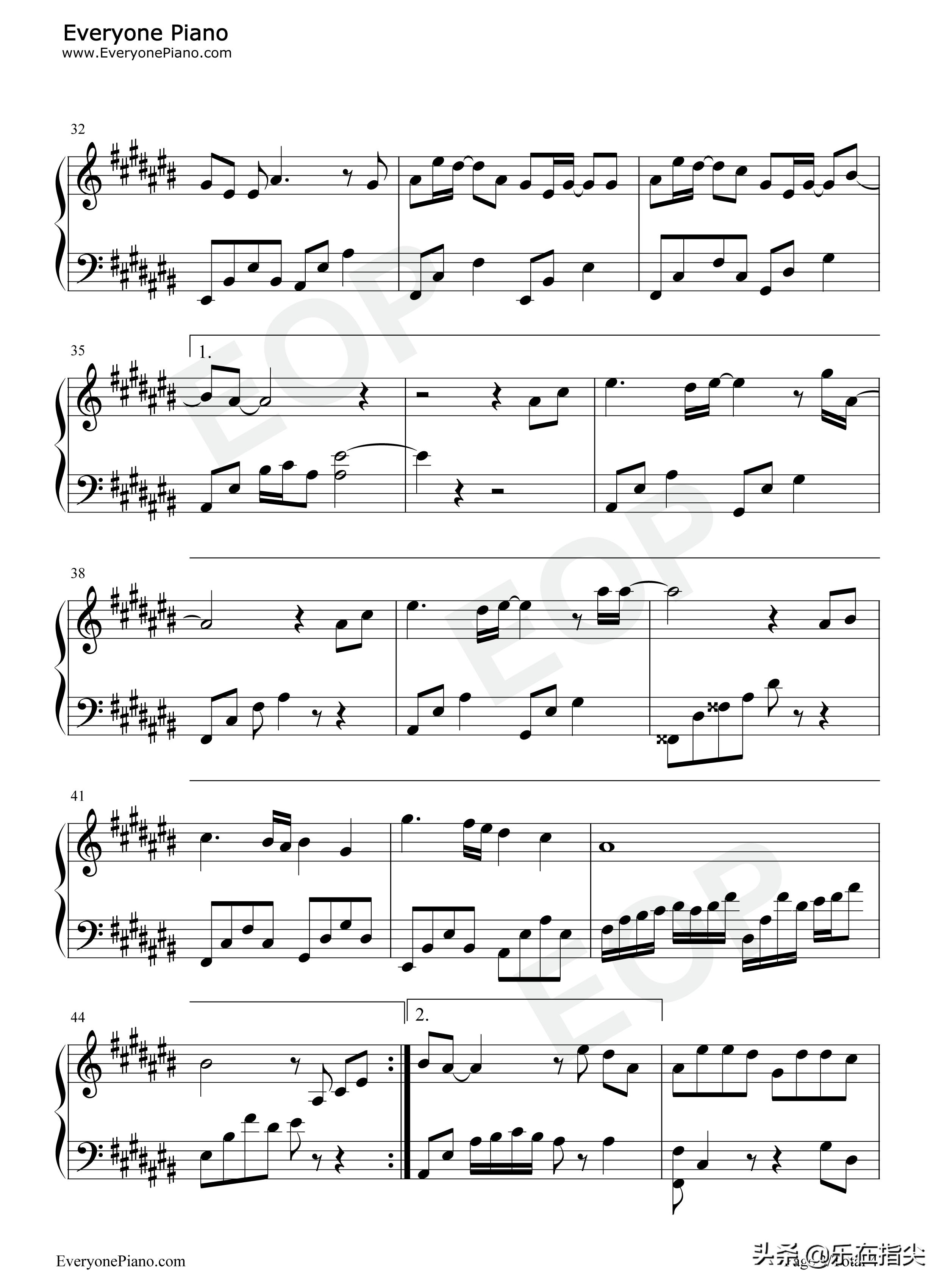 传闻中的陈芊芊主题曲五线谱,传闻中的陈芊芊歌曲简谱