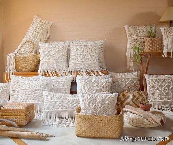 手工纯白棉绳编绳挂件,手工编绳合集名称