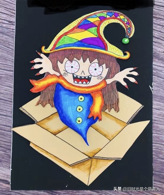 万圣节派对参观券的设计儿童画,2018年万圣节儿童画