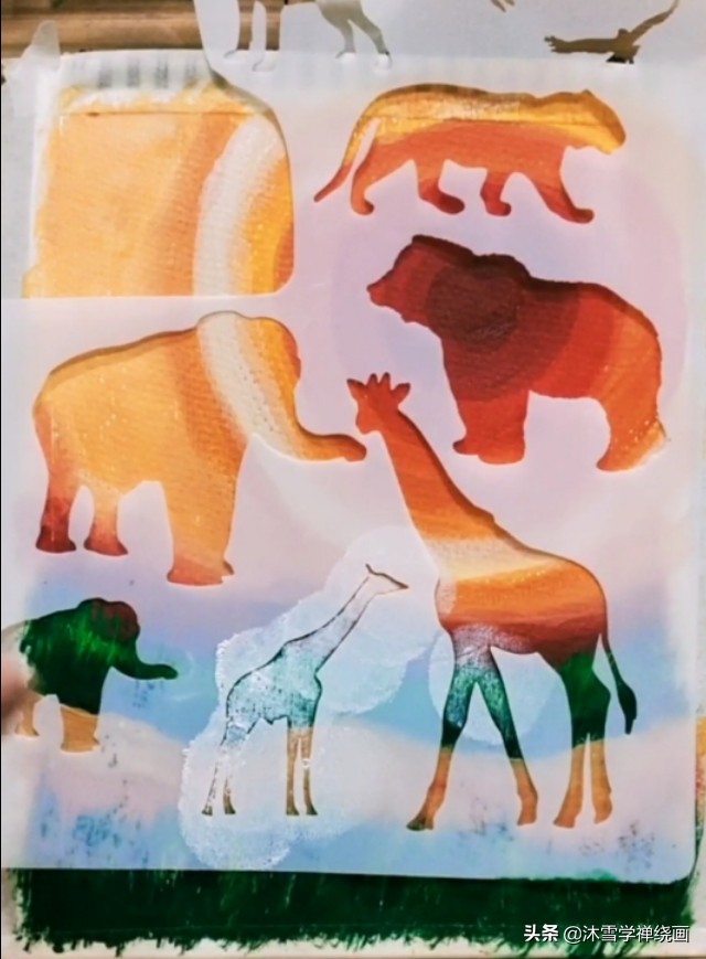 用马克笔画长颈鹿简单的画,初学者丙烯画教程长颈鹿