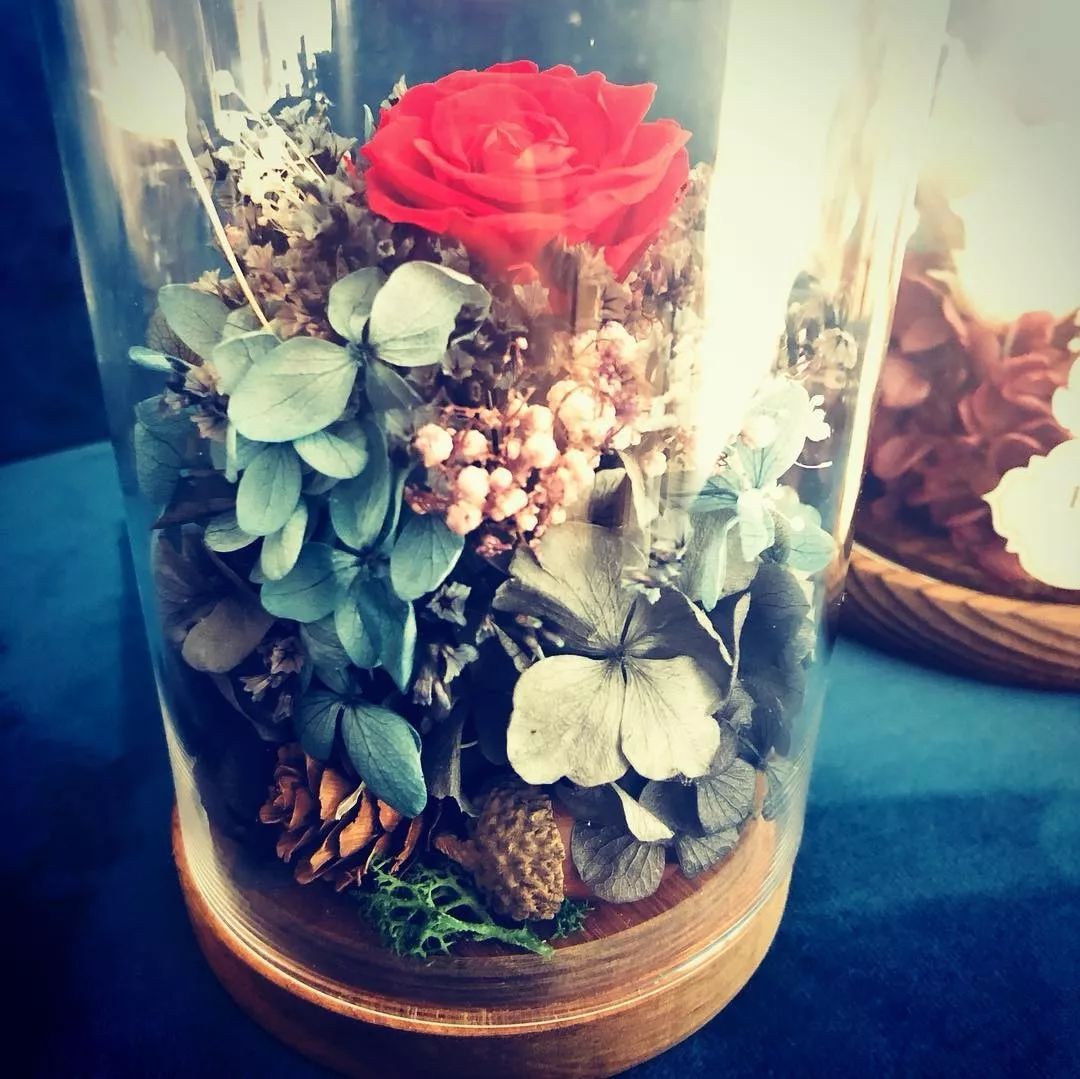 新款永生花玻璃罩,玻璃罩永生花手工diy制作