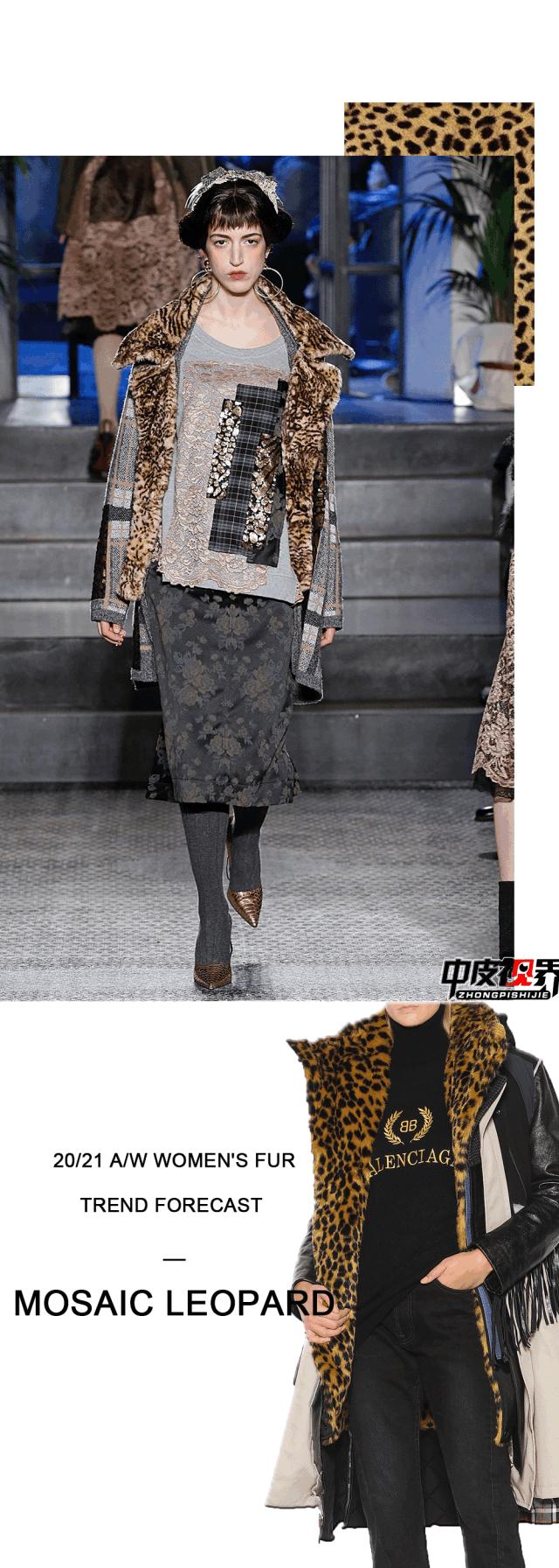 2023年流行趋势皮草,豹纹拼接皮草