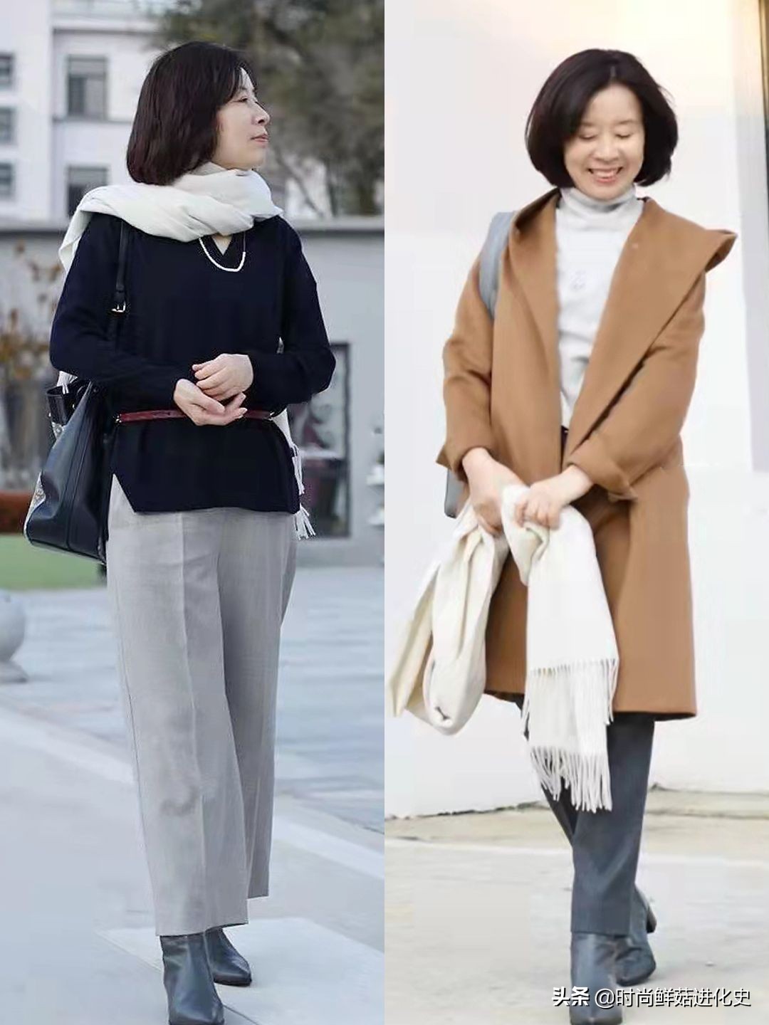 放弃你的“小黑裤”吧！今秋“卡其灰裤”火了，五六十岁穿更时髦