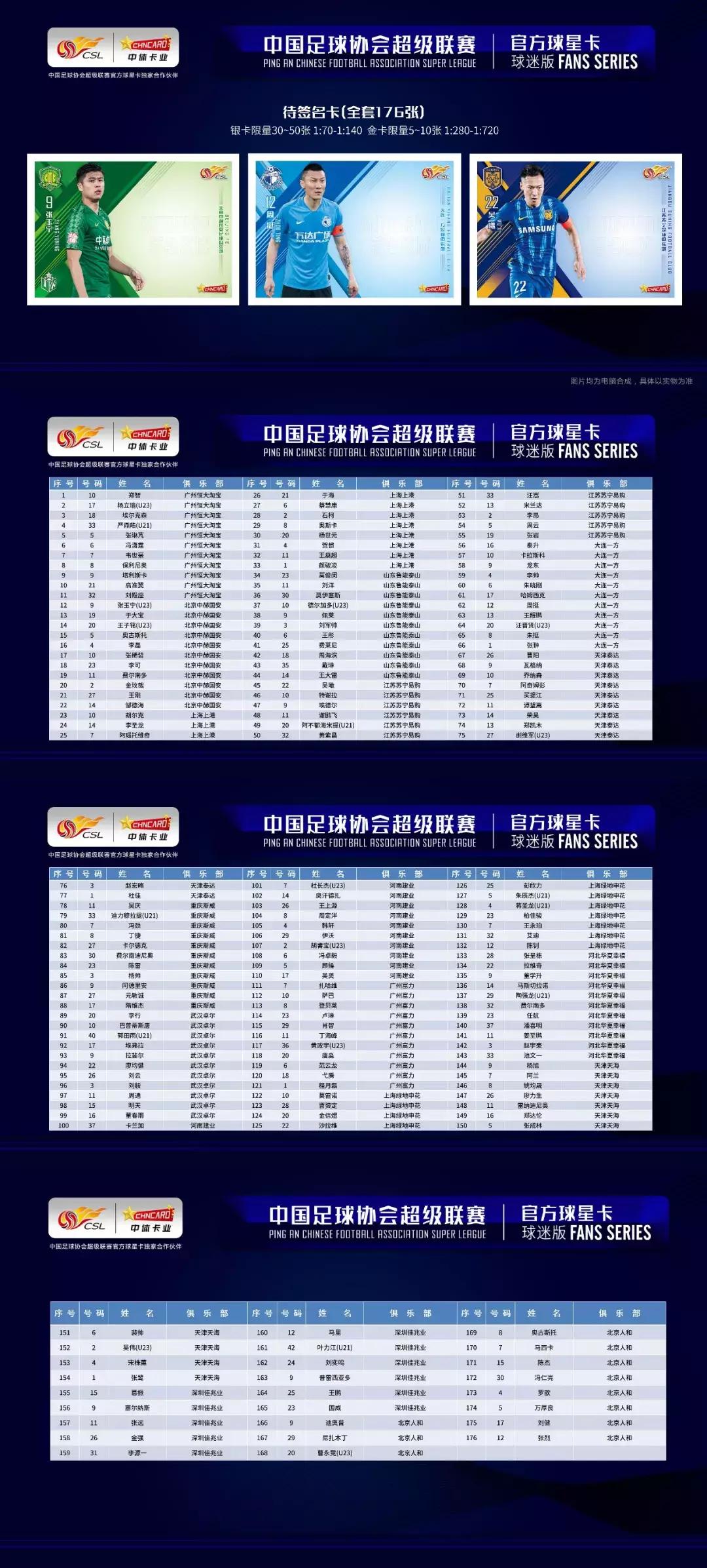 中超球星卡直播间,2023中超联赛官方球星卡