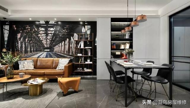 南北通透客厅餐厅厨房连体效果图,餐客厅不一体怎么设计