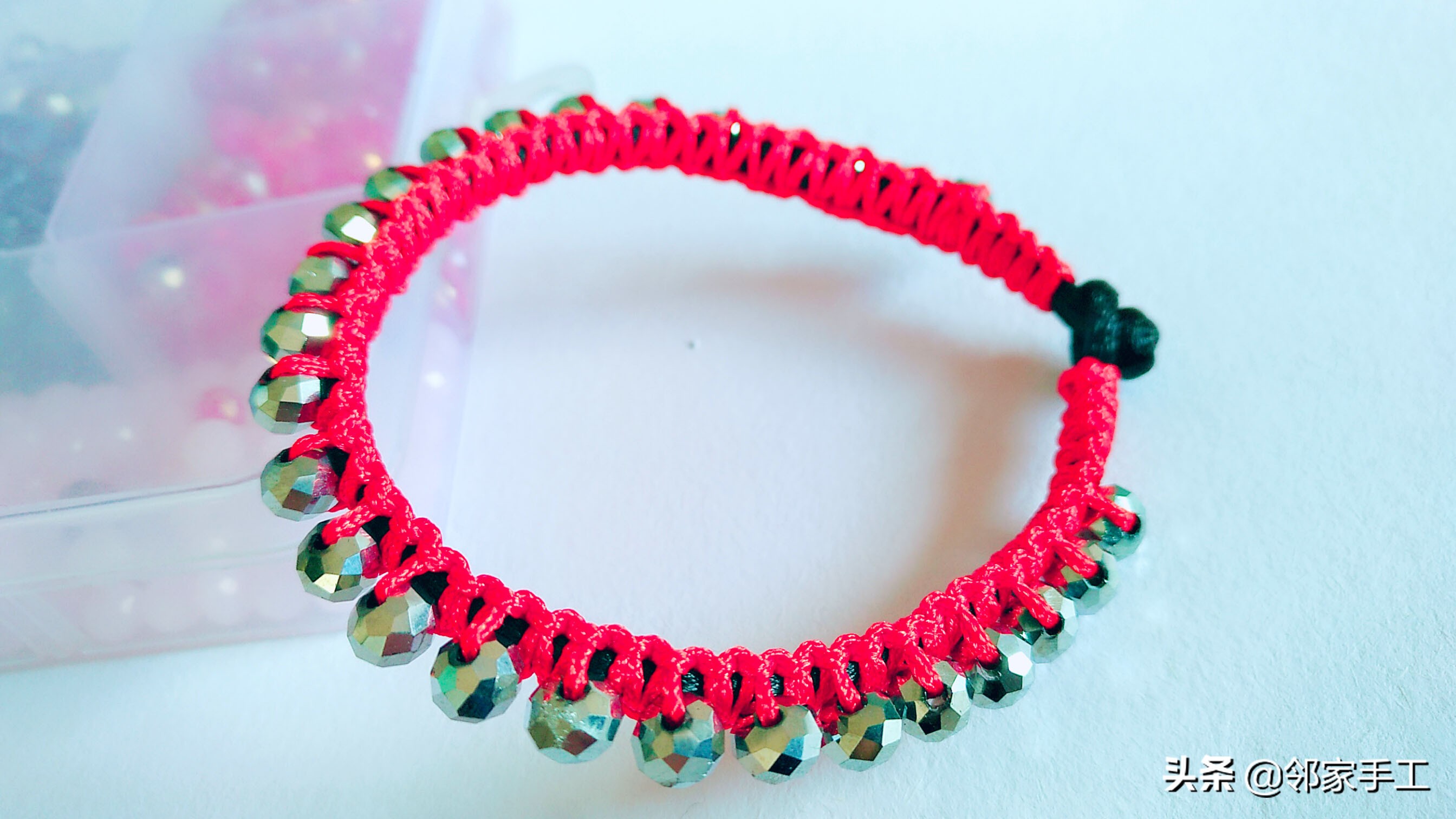 素圈加转运珠红绳手链编织,红绳手链100种编织教程完整视频
